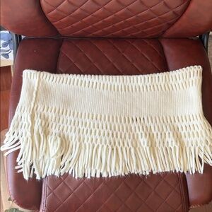 Vans Cream Knit Fringe Scarf